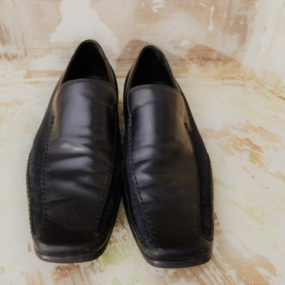 Kenneth Cole Reaction Black Loafers Leather/Canvas size 11 - Picture 6 of 12